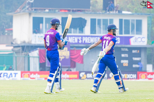 एसीसी प्रिमियर कप : ब्याटिङ गर्दै नेपाल